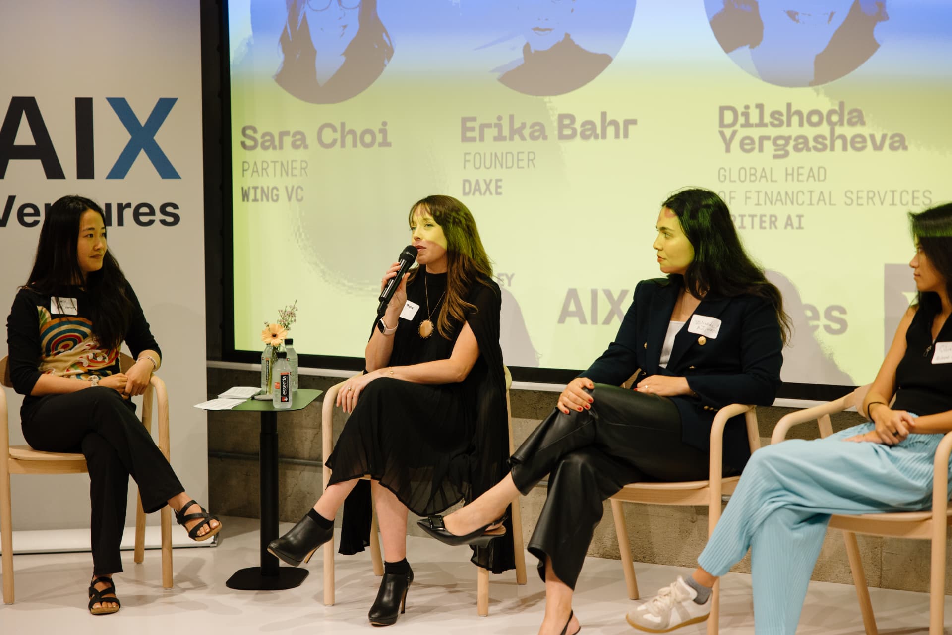 Erika Bahr speaking on the Women in AI AIX Ventures panel